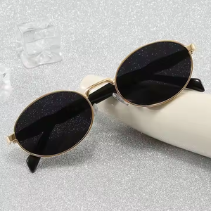 Fashion Elliptical Punk Sunscreen sun glasses Luxury Retro UV Resistant Women's <b>Sunglasses</b> Factory Wholesale Price 2025 - Product Image 2