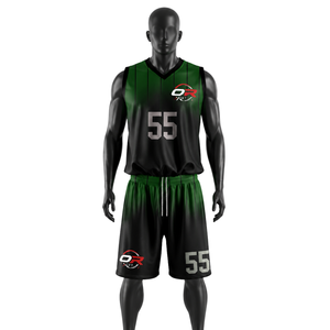 Conjunto de Camiseta de Baloncesto Unisex ORVO Verde 55, Sublimada, Transpirable, sin Mangas, Cuello en V, Corte Regular, para Todas las Temporadas, 100% Poliéster - Product Image 5