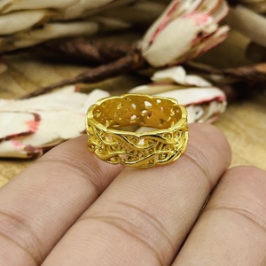 Anillo de filigrana de diseño único, estilo bohemio, de latón para mujer, chapado en oro de 18k, joyería celta entrelazada, para venta al por mayor/OEM/ODM - Product Image 4