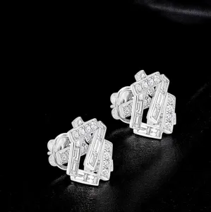 Pendientes de Diamantes para Mujer, Oro Blanco de 18k, Corte Redondo, Diamantes Cultivados en Laboratorio, 1.8 Quilates, E F VS - Product Image 4