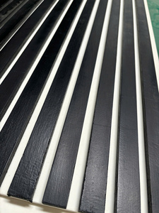 Panneaux muraux acoustiques modernes en placage naturel avec âme en caoutchouc, laine de bois décorative MDF pour la maison, le salon, la salle de sport - Acoustique en polyester - Product Image 2