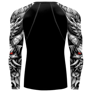 Wholesale Men <b>Compression</b> <b>Shirt</b> Long Sleeve Rash Guard Graphic Print UV Protection OEM Factory Price - Product Image 4