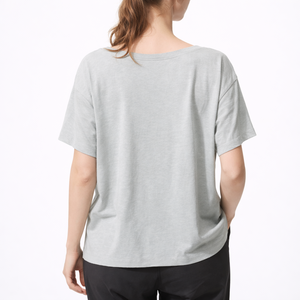 Camiseta Casual de Mujer con Cuello en V, Transpirable, de Jersey, Color Sólido, con Serigrafía, de Alta Calidad en Algodón, Manga Corta, Ecológica y Holgada - Product Image 3