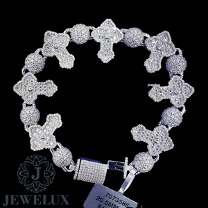 Premium Luxury Modern Elegant Moissanite Tennis <b>Bracelet</b> for Unisex with Brilliant Sparkle Stones <b>Silver</b> Plated at Export Price - Product Image 1