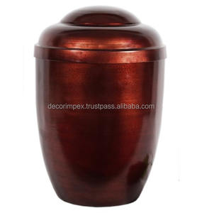 Nouvel arrivage d'urnes funéraires bleues pour cendres d'adultes urnes funéraires plaquées cuivre noir pour cendres design unique - Product Image 3