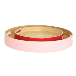 Plateau à café en bambou filé écologique de haute qualité Style européen peinture sans danger pour les aliments en gros Vietnam plats assiettes plateau de service - Product Image 3