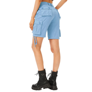 Shorts cargo personnalisés taille mi-haute pour femme, nouvelle collection été, style décontracté streetwear, confortables, respirants, en toile de coton élastique - Product Image 3
