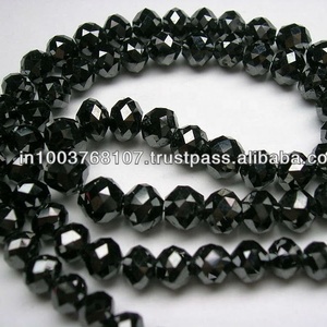 26 quilates cuentas facetadas de diamantes negros naturales pulidos de alta calidad y collar suelto para mujer - Product Image 6