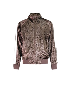 Trajes de terciopelo con cremallera para hombre, 2 piezas, ajustado, con raya lateral, cierre frontal, trajes de sudor a rayas de terciopelo - Product Image 5