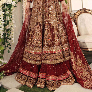 ชุดเจ้าสาวปากีสถานแบบรักษ์โลก ดีไซน์ล่าสุด ผ้าชีฟองหลากสีสำหรับงานปาร์ตี้ ดีไซน์ใหม่สุดหรูสำหรับคุณแม่ - Product Image 4