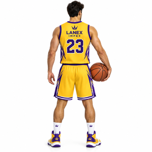 Conjunto de Uniforme de Baloncesto Personalizado para Hombres y Jóvenes, Camiseta sin Mangas con Pantalones Cortos a Juego, Ropa Deportiva Personalizada - Product Image 4