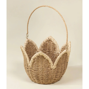 Cesta decorativa tejida a mano con diseño único en forma de hoja, cesta artística para almacenamiento, ecológica, de fibra natural, cesta para niños. - Product Image 5