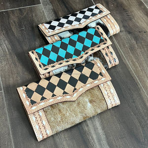 กระเป๋าสตางค์หนังแท้ทรงยาวสำหรับผู้หญิงกระเป๋าคลัทช์หนังแท้ทรงยาวใช้มือสั่งทำจากโรงงาน - Product Image 4