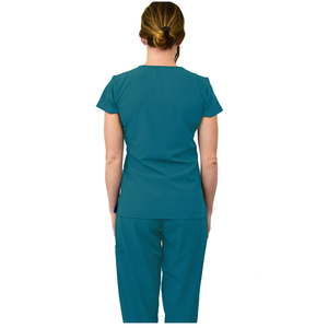 Tenues médicales personnalisées à col montant, ensembles de pantalons cargo unisexes coupe classique pour infirmières, service OEM, tissu tricoté confortable - Product Image 3