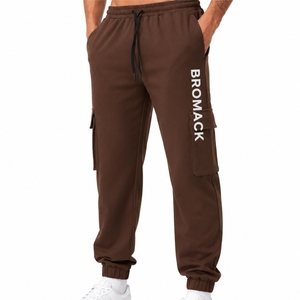 Pantalones casuales estilo cargo para hombre, corte relajado, cintura elástica con cordón ajustable, estilo cómodo de longitud completa. - Product Image 2