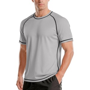 <b>Men's</b> Gradient Color Short Sleeve Rash Guard Quick Dry UPF50+ Eco-Friendly Breathable Spandex/Polyester Shirt Adult <b>Swim</b> <b>Top</b> - Product Image 4
