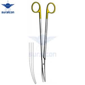 Tijeras Nelson-Metzenbaum de 23 cm (9 Pulgadas), Tijeras Quirúrgicas Curvas con Punta Roma, de Carburo de Tungsteno TC Dorado, Acero Inoxidable - Product Image 3