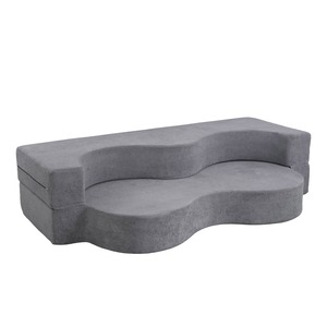 Modern Convertible Foldable Full Foam <b>Sofa</b> Bed Modular <b>Floor</b> Couch Velvet Fabric Living Hotel Apartment - Product Image 4