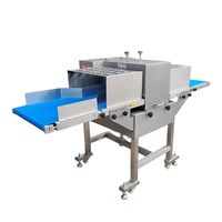 Cortadora de Carne Horizontal Pequeña de Acero Inoxidable Dezoton, Máquina para Filetear Pechuga de Pollo y Tocino con Cinta Transportadora