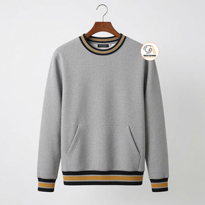 Ropa Griega, Sudadera Blanca con Cuello Redondo para Hombre, Corte Regular, 100% Algodón Jersey, Moda para Todas las Temporadas, Peso de la Tela 370g - Product Image 5