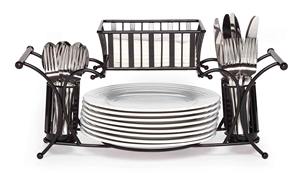 Elegante Portacubiertos con Soporte para Platos y Servilletero, Perfecto para Platos y Utensilios de Cocina y Uso en Picnics al Aire Libre - Product Image 6