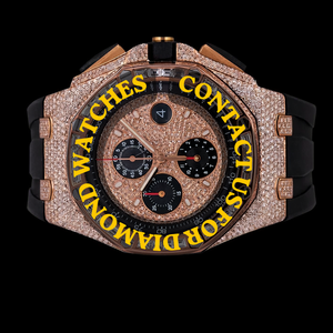 Montre de mode de qualité supérieure sertie de diamants en moissanite pour homme et femme avec bracelet en acier inoxydable et cadran en verre - Product Image 3