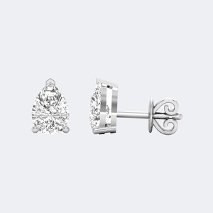 Pendientes de Plata de Ley 925 con Diamantes Cultivados en Laboratorio en Forma de Pera para Mujer, Lujosos, 1.00CTW, Certificados, Color EF, Pureza VS VVS, Joyería Fina - Product Image 5