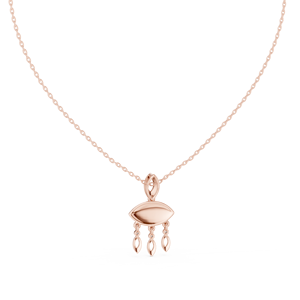 LUMINOUS GOOD LUCK CHARM LAB GROWN DIAMOND <b>PENDANT</b> SET IN 18KT <b>SOLID</b> ROSE <b>GOLD</b> FOR ENGAGEMENT PARTY VALENTINE GIFT DAILY WEAR - Product Image 2