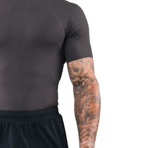 Men's Charcoal <b>Compression</b> Athletic T <b>Shirt</b> Moisture Premium Fitness Running Gym Performance Wear Top - Product Image 2