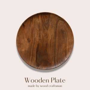 Ensemble d'assiettes de service en bois faites à la main, design minimaliste, finition naturelle, vaisselle, bol pour la cuisine, cadeau - Product Image 3