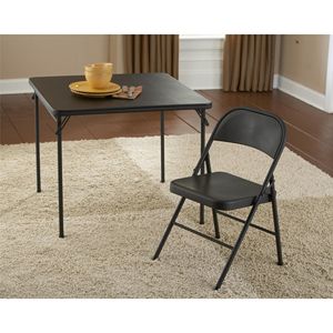 Sedia Pieghevole in Metallo Completamente in Acciaio con Doppio Rinforzo Nera - Seduta per Ufficio - Product Image 2