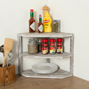 MyGift Rustic <b>Wood</b> Corner <b>Spice</b> <b>Rack</b> – 3-Tier Kitchen Organizer, Space-Saving, Long-Time Favorite - Product Image 4