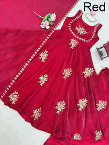 Anarkali Salwar Kameez Indio Moderno y Sencillo para Mujer, con Bordado y Dupatta, Ideal para Bodas y Fiestas, Reversible y de Secado Rápido - Product Image 2