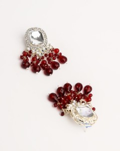 Pendientes de lujo con cuentas color púrpura pastel, hechos a mano, de aleación de zinc chapada en oro, para boda, joyería tradicional Lucentarts para mujer - Product Image 4