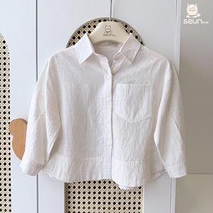 เสื้อเชิ้ตผ้าลินินแขนยาวสำหรับเด็กชายและเด็กหญิง เนื้อผ้านุ่ม ระบายอากาศได้ดี ผลิตในเวียดนาม - Product Image 4