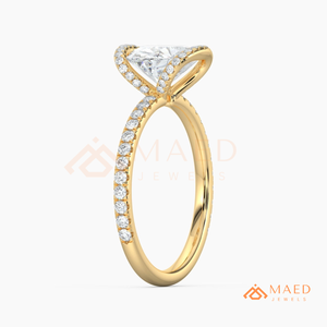 แหวนหมั้นทองคำขาว 14K ทรงวงรีประดับโมอิสซาไนต์ทรงโอวัล พร้อมวงแหวนแต่งงานแบบฝังเพชร ดีไซน์หรูหราสำหรับเจ้าสาว สินค้าอินเทรนด์จากสหรัฐอเมริกา - Product Image 6