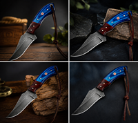 Couteau à lame pleine en acier à haute teneur en carbone forgé à la main – Couteau de chasse et de camping personnalisé avec manche en bois OEM