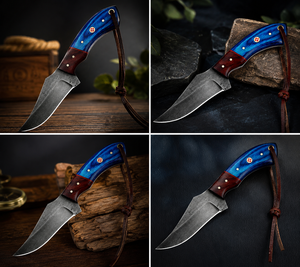 Couteau à lame pleine en acier à haute teneur en carbone forgé à la main – Couteau de chasse et de camping personnalisé avec manche en bois OEM - Product Image 2