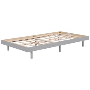 Modern Design Twin Size Floating Platform Bed <b>Frame</b> in <b>Grey</b> Color - Product Image 6