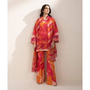 High Quality Stitched Embroidered Lawn Suit for Women 3-Piece Salwar Kameez Party Ethnic Dress with Customized Color OEM Service - Product Image 1