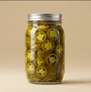 Sliced Jalapeno Peppers Preserved in Vinegar Chopped Green Spicy <b>Pickled</b> Vegetables Fruit Mason <b>Jar</b> Pack - Product Image 3