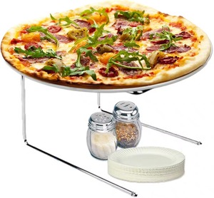 Support à pizza pliable en métal doré avec embouts antidérapants pour servir la pizza - Product Image 4