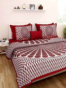 Peacock Mandala 100 % Cotton <b>Queen</b> <b>Bed</b> <b>Sheet</b> Bedding Bedcover Home Decor Top Quality Sanganeri Print By Indian Consigners - Product Image 4
