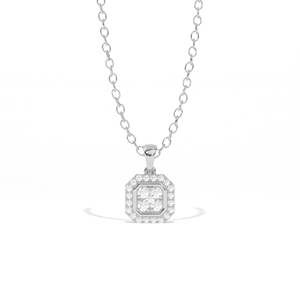 Pendentif Aarinya de luxe en diamant de laboratoire certifié IGI, plaqué or 18 carats, coupe brillante tendance, design halo, pour usage quotidien, cadeau de fête - Product Image 1