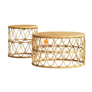 Table basse de luxe en rotin naturel fait main, design marbre, best-seller, mobilier de maison, directement de l'usine du Vietnam - Product Image 3