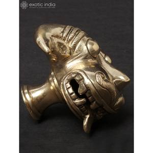 Colgante de pared de latón Kirtimukha pequeño hecho a mano de 3 pulgadas para decoración del hogar, decoración de pared y regalos hecho en La India - Product Image 3