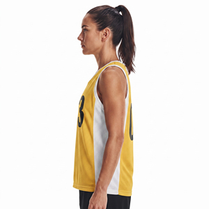 Débardeurs de sport légers pour femmes 100 % polyester – Maillot de basketball sans manches à col en V pour femmes - Product Image 3