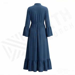 ชุดอาบายะห์ผู้หญิงแบบเรียบง่าย สีสันตามสั่ง ผ้าชีฟองระบายอากาศได้ดี ทรงเอไลน์ ประดับลูกปัด คอวี ไซส์ใหญ่ คุณภาพสูง ขายส่ง - Product Image 2