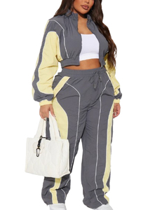 <b>Women</b> Spring Printed Nylon Training <b>Tracksuit</b> Breathable Fitness Jacket Stretch Sports Pants Workout Set Custom Design OEM ODM - Product Image 2