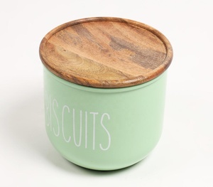 กระป๋องโลหะพร้อมฝาไม้กระป๋องพิมพ์ลายสุดสร้างสรรค์พร้อมฝาไม้ - Product Image 3